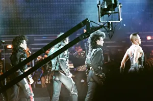 Michael Jackson seen here after perforiming on stage at Wembley during the Bad concert