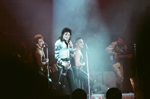 Michael Jackson seen here after perforiming on stage at Wembley during the Bad concert