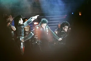 Michael Jackson seen here after perforiming on stage at Wembley during the Bad concert