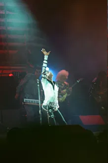 Michael Jackson seen here after perforiming on stage at Wembley during the Bad concert