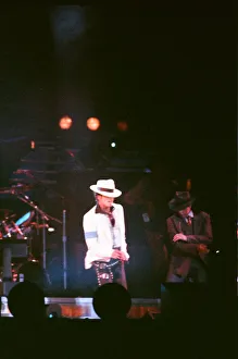 Michael Jackson seen here after perforiming on stage at Wembley during the Bad concert