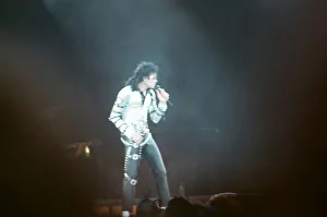 Michael Jackson seen here after perforiming on stage at Wembley during the Bad concert