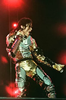 00105 Collection: Michael Jackson seen here performing on stage in Sheffield. 10th July 1997