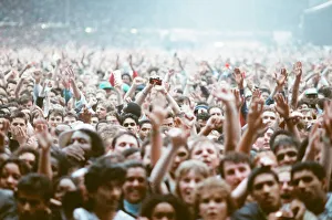 Michael Jackson can be seen performing on stage at Wembley during the Bad concert tour