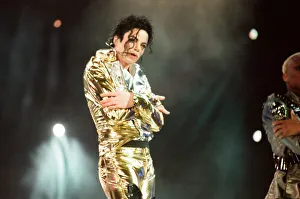 Michael Jackson seen here on stage in Prague. 8th September 1996