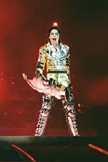Michael Jackson seen here on stage in Prague. 8th September 1996