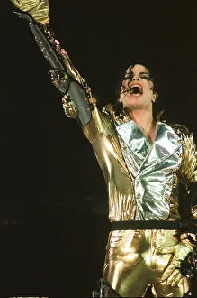 Michael Jackson seen here on stage in Prague. 8th September 1996
