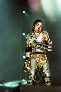 Michael Jackson seen here on stage at Sheffield 10th July 1997