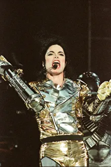 Michael Jackson seen here on stage at Sheffield 10th July 1997