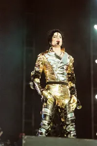 Michael Jackson seen here on stage at Sheffield 10th July 1997