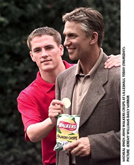 Michael Owen Liverpool Football Player with Gary Lineker TV Presenter who will be