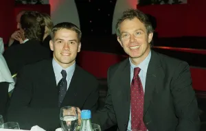 Michael Owen and Tony Blair May 1999 at the Mirror Pride of Britain Awards