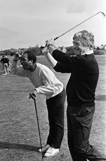 01127 Prints: Michael Parkinson on the fairway at The Royal Liverpool Golf Club, Wirral
