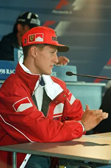 Conference Prints: Michael Schumacher of Ferrari, 1998 British Grand Prix, held at the Silverstone Circuit