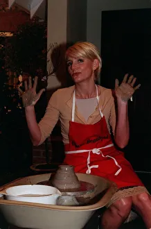 Potter Prints: Michelle Collins Actress March 98 Trying her hands on the potters well outside