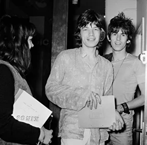 Mick Jagger and Keith Richards of The Rolling Stones at Olympic Studios in Barnes where