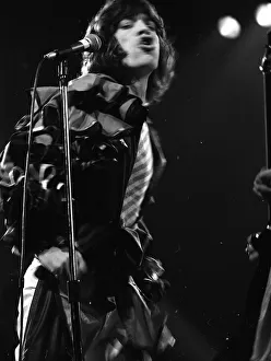 00377 Prints: Mick Jagger performing on stage during a Rolling Stones concert at at New Bingley Hall