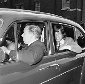 Mick Jagger of the Rolling Stones leaves brixton jail driving along the private road