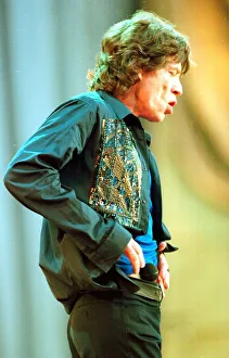 Mick Jagger of The Rolling Stones, performing at Murrayfield Stadium. 4th June 1999