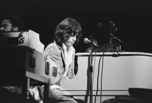 Mick Jagger of the Rolling Stones on stage in concert at Earls Court