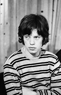 Mick Jagger of The Rolling Stones in the studio after meeting fans on Broadway