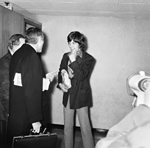 Mick Jagger seen here passing through passport control at London Airport as he flies of