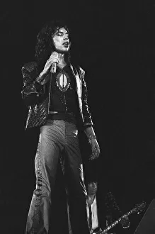 Mick Jagger on stage at the Rolling Stones concert at Knebworth House in Hertfordshire