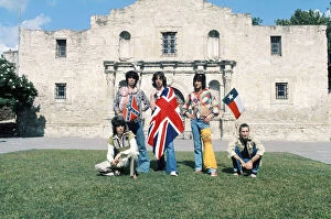 Images Dated 26th August 2015: Mick Jagger (with Union Jack flag) and his Rolling Stones band stand at the famous Alamo