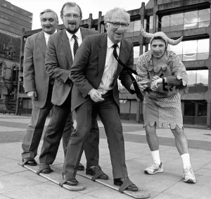 Jester Prints: Three Middlesbrough councillors donned red noses and put their best foot forward to