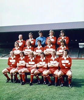 Images Dated 1st July 1973: Middlesbrough FC Back row L-R: N. Stiles, J. Craggs, J. Platt, W. Gates, A. Foggon