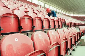 00509 Prints: Middlesbrough Football Club, new Riverside Stadium under constriction, Circa 1995