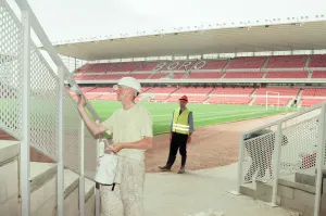 00509 Prints: Middlesbrough Football Club, new Riverside Stadium under constriction, Circa 1995