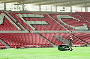 00509 Prints: Middlesbrough Football Club, new Riverside Stadium under constriction, Circa 1995