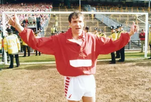 Police Prints: Middlesbrough goalkeeper Ian Ironside seen here before the start of the final match of