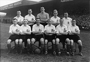 Middlesbrough legends George Hardwick and Wilf Mannion line up with the England team