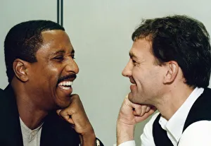 01045 Prints: Middlesbrough manager Bryan Robson and assistant Viv Anderson share a joke