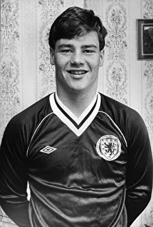 Umbro Prints: Middlesbrough player Gary Hamilton prepares for Scotland Under 21 action in the 1984