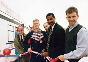 Sports Venue Prints: Middlesbrough players Robbie Mustoe and Chris Morris plus assistant manger Viv Anderson
