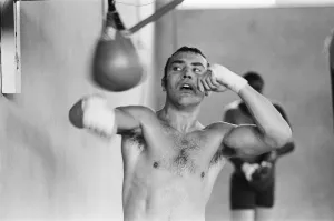 Middleweight Champion Alan Minter training in Jersey ahead of his World Title fight