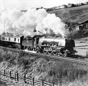 00335 Prints: Former Midland Duchess of Hamilton during a special working in 1980 to commemorate 150