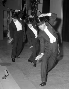 Midnight Matinee rehearsal. Left to right: John Mills