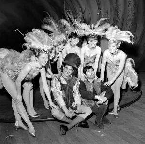 Comedians Prints: Mike and Bernie Winters with members of the cast of Babes in the Wood pantomime