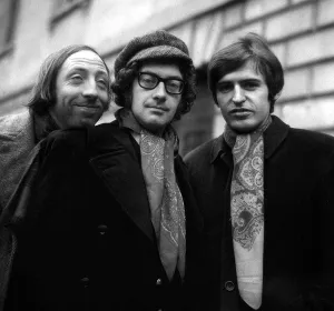Mike McGear of Pop Group Scaffold January 1968 with other group members John Gorman