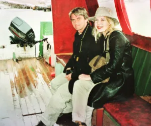 Mike Oldfield with girlfriend Amy Laver February 1999 The Tubular Bells musician is