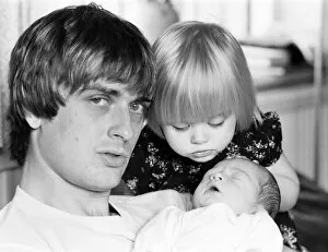 Images Dated 22nd September 1981: Mike Oldfield, musician and composer, pictured at home with family