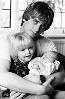 Images Dated 22nd September 1981: Mike Oldfield, musician and composer, pictured at home with family