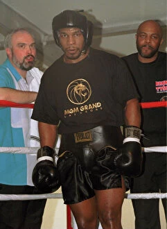 Images Dated 9th March 1996: Mike Tyson in training for the World Title with trainer Jay Bright