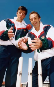 Mike Watkinson and David Lloyd (right) at the Lancashire cricket club