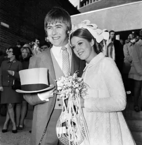Mike Yarwood, 27, the impressionist and comedian married Sandra Burville aged 23