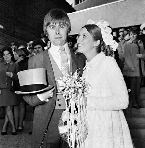 Mike Yarwood, 27, the impressionist and comedian married Sandra Burville aged 23